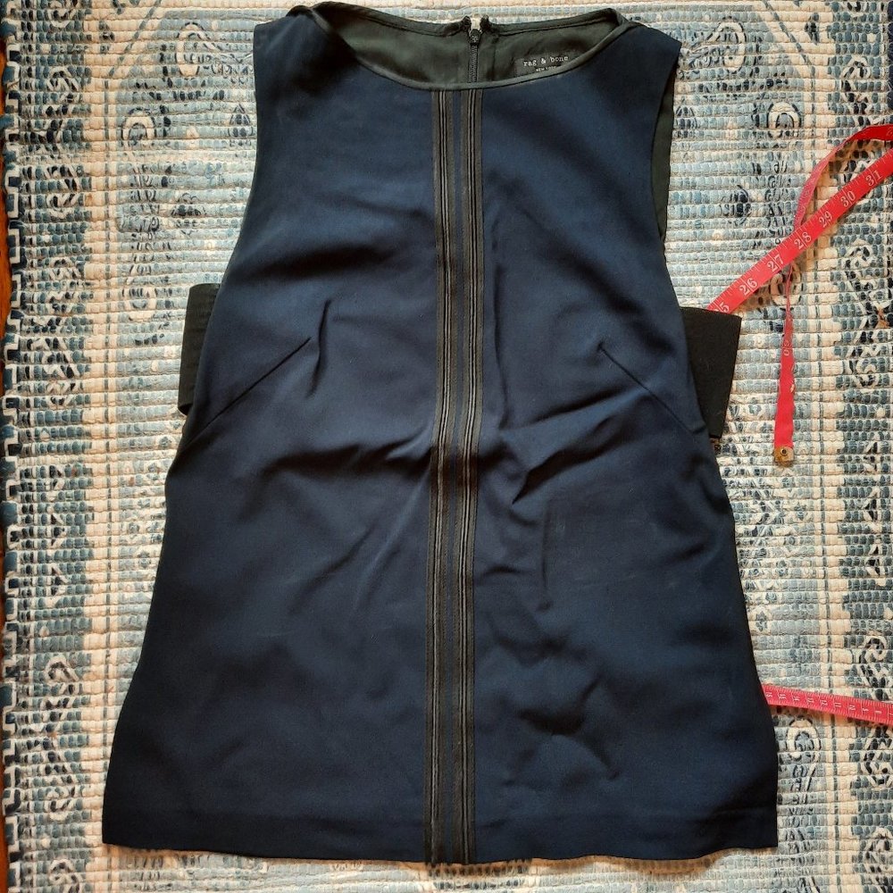 Rag & Bone Silk Tank, Navy/black Size Small